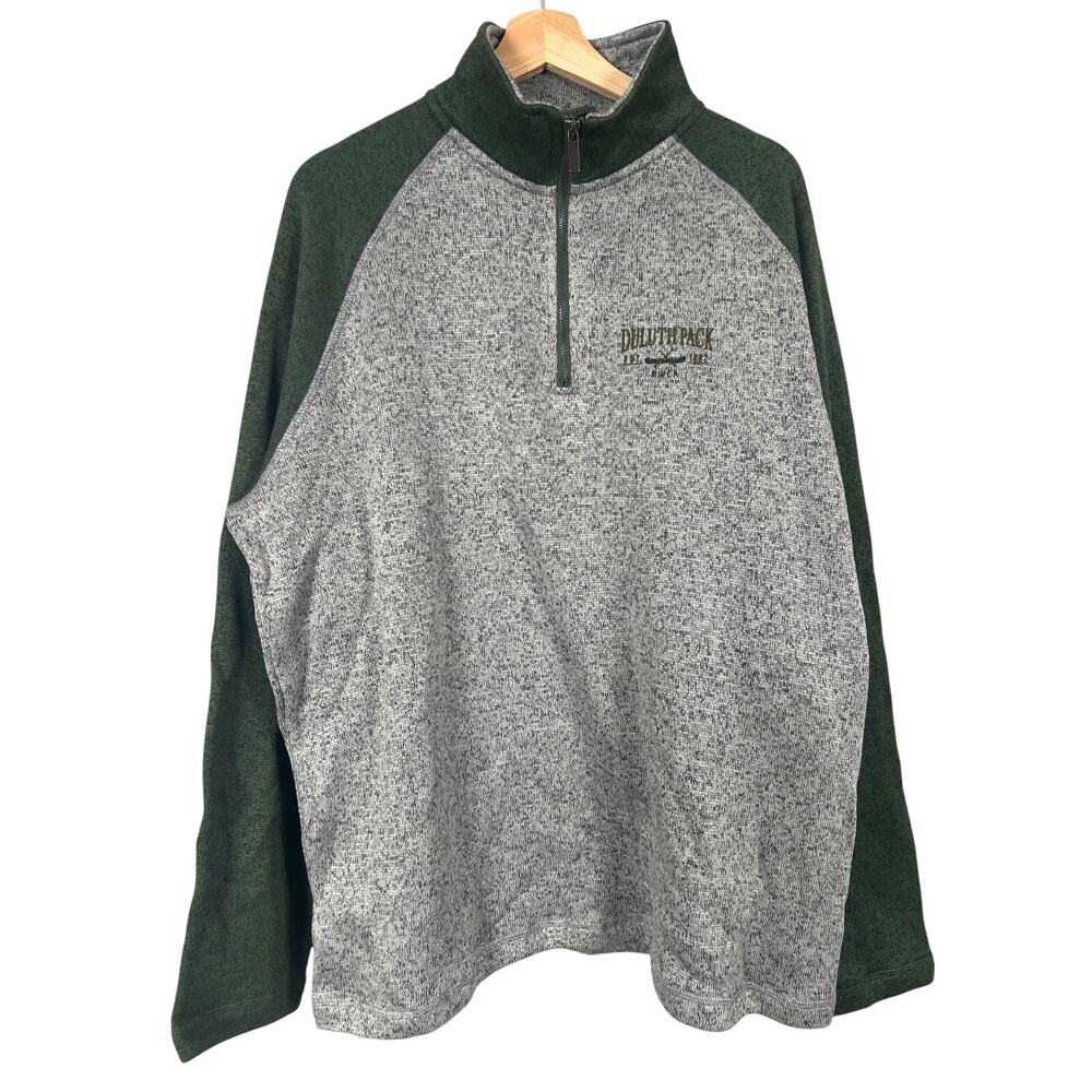 Duluth Pack Artisans NWT Quarter Zip Pullover Gray Green Sweater XL